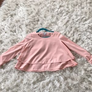 Pink Tiered Layered Blouse Size XS
